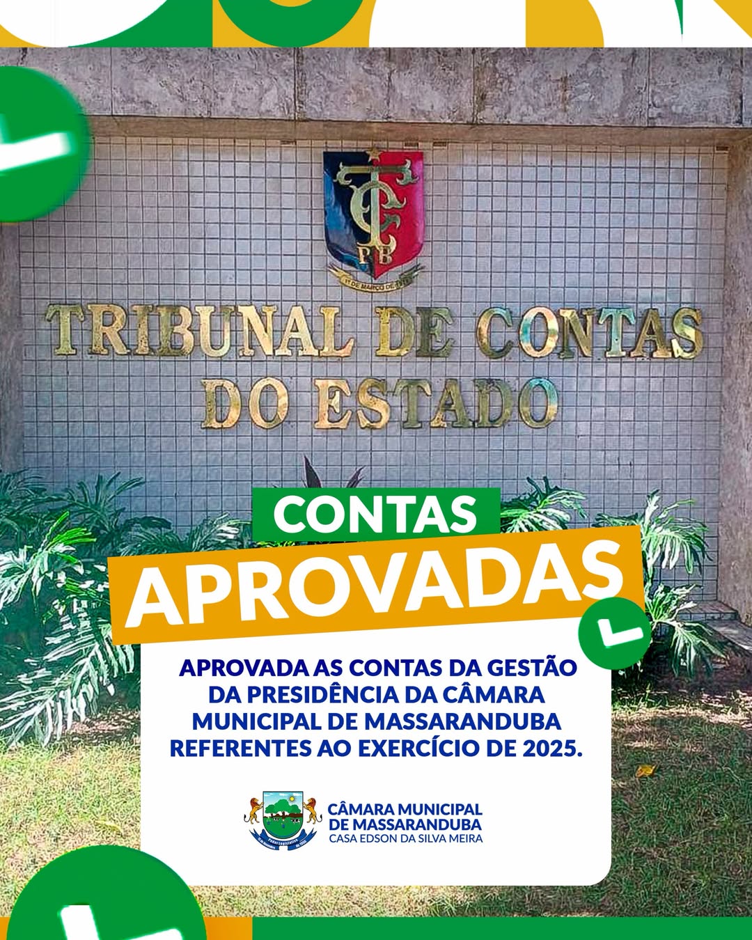 🏛️✅ Contas aprovadas sem ressalvas
