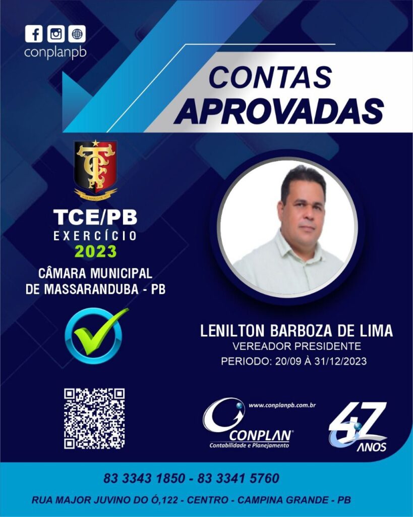 TCE/PB aprova contas da Câmara de Massaranduba relativas a 2023; Conplan avalia e comemora resultado